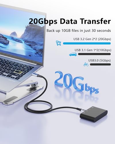 Long USB C Cable 16.4FT, 8K@30Hz & 4K@120Hz Video Output 100W PD Fast Charging, 20Gbps Data Transfer, USB C 3.2 Gen 2×2 Cable Compatible with Thunderbolt 4/3, SSD,Display, Monitor,Hub,dispaly Cord - size: 16.4ft
