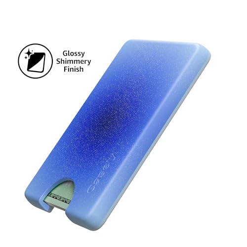 Casely MagWallet | Aura | Cobalt Clarity | Blue | Slim Wallet Card Holder | Compatible with MagSafe | Soft-Touch Hard Silicone | Holds Up to 3 Cards - color: Aura | Cobalt Clarity | Blue