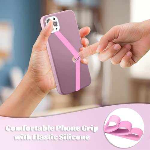 TEAMOLA Silicone Phone Grip Strap, Anti-Slip Phone Hand Holder Pink 210 - color: 210，3 Pink