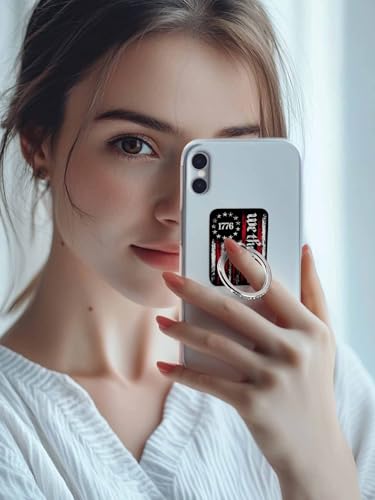 American Flag Phone Grip Rustic 1776 We The People Patriotic Black Phone Ring Holder Finger Grip Kickstand 360° Rotation Compatible with Most Cell Phones, Tablets and Cases, 2Pcs Rectangular - size: 2Pcs Rectangular