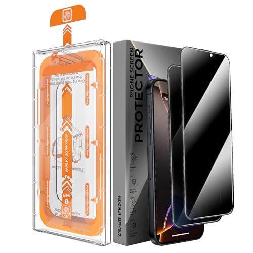X-it 2 Packs Privacy Screen Protector for iPhone 16 Pro 6.3-inch - [Auto-Dust Removal] 9H+ Tempered Glass [10X Military Protection], Bubble Free, Case Friendly
