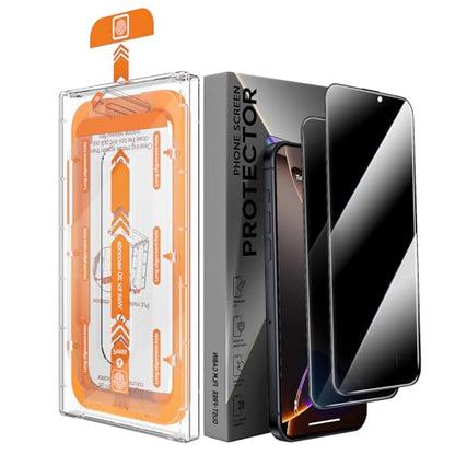 X-it 2 Packs Privacy Screen Protector for iPhone 16 Pro 6.3-inch - [Auto-Dust Removal] 9H+ Tempered Glass [10X Military Protection], Bubble Free, Case Friendly