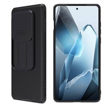 Mangix for OnePlus 13 Case with Camera Cover,Slim Fit Thin Polycarbonate Protective Shockproof Cover with Slide Camera Cover, Upgraded Case for OnePlus 13 (Black)