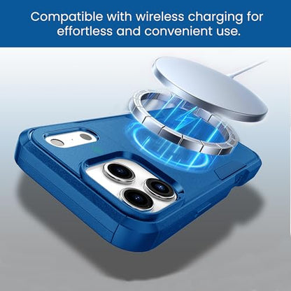 MXX for iPhone 17 Pro Max Case, Heavy Duty 3 in 1 Wing Design Protective Cover with MagSafe, Phone Case 2025 (Navy Blue) - color: Navy Blue, size: iPhone 17 Pro Max