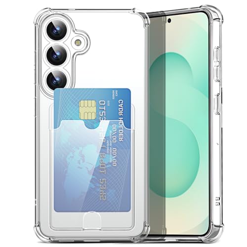 AICase for Samsung Galaxy S26 Plus Case with Card Holder Clear, Slim Thin Lightweight Transparent Wallet TPU Protective Phone Case with Credit Card Slot - color: Card Holder, size: S26 PLUS