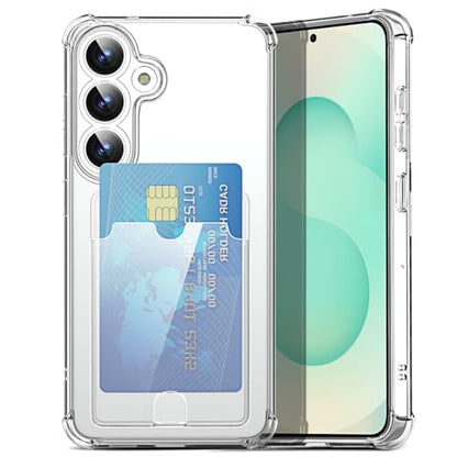 AICase for Samsung Galaxy S26 Plus Case with Card Holder Clear, Slim Thin Lightweight Transparent Wallet TPU Protective Phone Case with Credit Card Slot - color: Card Holder, size: S26 PLUS