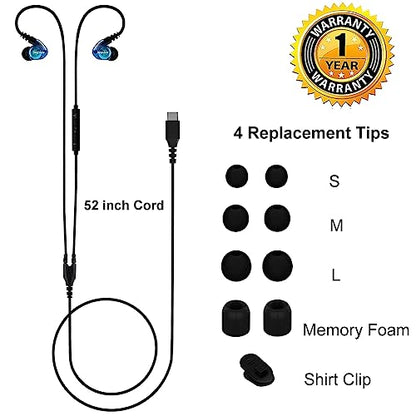 USB C Headphones Earbuds Wired for iPhone 15 16 17 Air, iPad Samsung Google