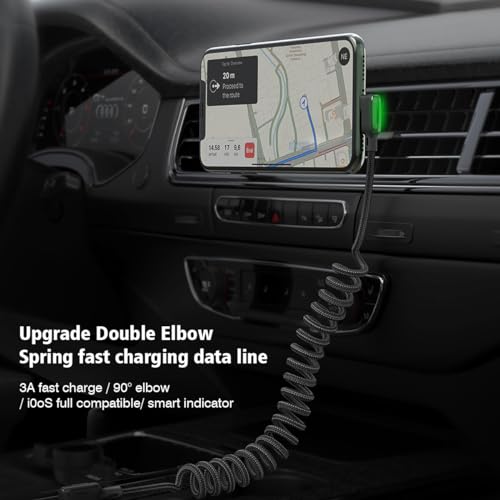 AICase 90 Degree Coiled Charging Cable,Right Angle Design Gaming LED Cord 6ft/1.8m Elastic Nylon Cable,Charge and Sync for Phone XS/XS Max/XR/Phone X/8/8 Plus/7/7 Plus, Pad Pro Air 2 and More - size: Coiled 6ft