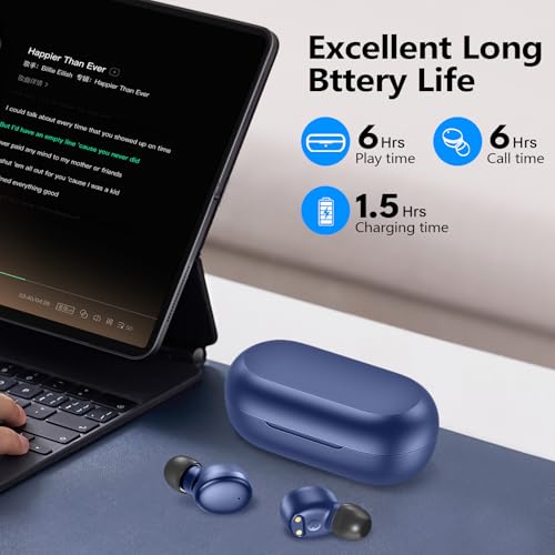 kurdene Wireless Earbuds Bluetooth 5.3 Light Weight in Ear Headphones - color: Blue
