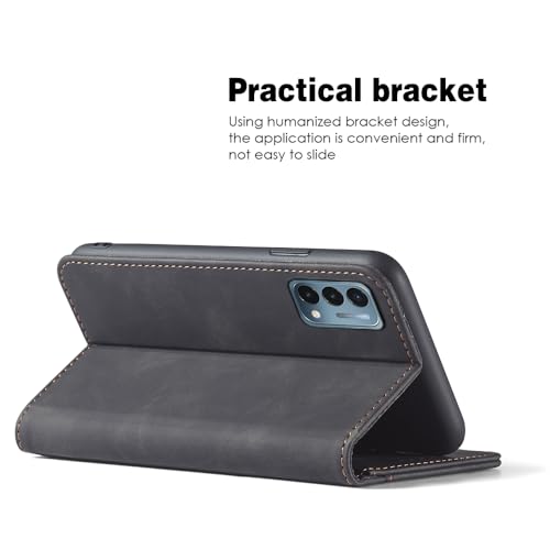 Asuwish Flip Wallet Phone Case for OnePlus Nord N200 5G with Screen Protector Magnetic Closure Folio Cover Credit Card Holder Slot Stand One Plus N 200 G5 1 Plus 200N 1plus One+ 1+ N2005G 2021 Black - color: Black