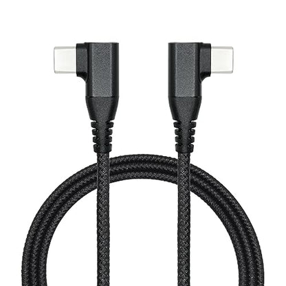 90 Degree USB C Power Data Cable 3FT, 60W PD Fast Charging & 480Mbps Data - style: Black - 1M/3FT