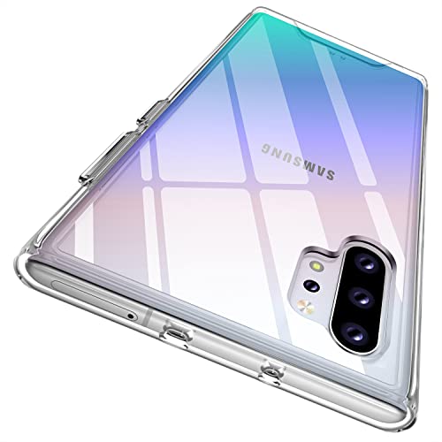 Rayboen for Samsung Galaxy Note 10 Plus Case, Crystal Clear | Transparent, Hard PC Back, Flexible Silicone Edge, Anti-Scratch, Sleek Minimalist, Shockproof Protective, Slim Phone Cover