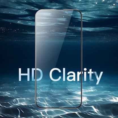 JETech Full-Coverage Screen Protector for iPhone 15 Pro Max, 3-Pack | Black Edge Tempered Glass, Easy Installation Tool, HD Clear, Case-Friendly - size: iPhone 15 Pro Max