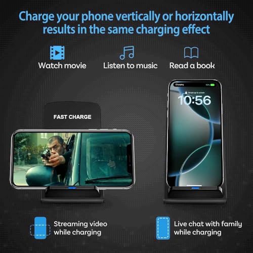 25W Fast Wireless Charger,Wireless Charging Desktop Stand for iPhone Duo/18 - color: WIth Adapter