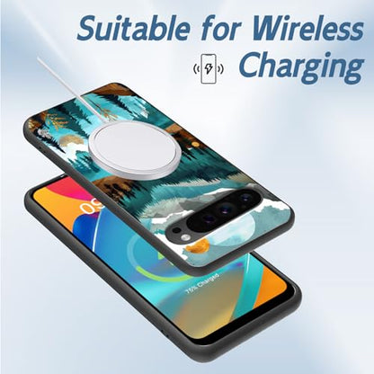 for Google Pixel 9 Pro XL Phone Case TPU Shockproof Full Body Protection Cover 6.8" Mountain Lake for Pixel 9 Pro XL Lightweight Compatible Wireless Charging Screen Protector Film - color: Mountain Lake