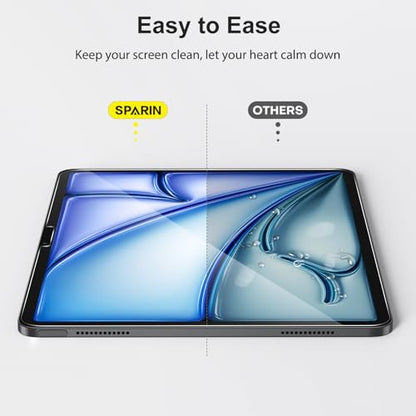 SPARIN 2 Pack Screen Protector for iPad Air 11 Inch M4/M3/M2(8th/7th/6th) | Auto-Alignment Frame, 9H Tempered Glass Film for iPad Air 11 2026/2025/2024, Apple Pencil Compatible and Case Friendly - size: iPad Air 11'' (M4/M3/M2)