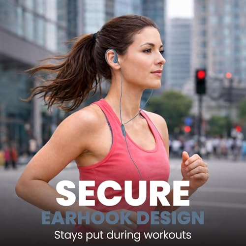 Philips USB-C Wired Earbuds with Microphone, Secure Fit Over-Ear Sport Earhooks, Deep Bass 15mm Drivers, in-Line Controls, Plug-and-Play USB-C Earphones, Wired Open Ear Headphones for Running & Gym - color: Blue, style: USB-C WITH MIC