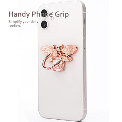 Cell Phone Ring Holder Finger Stand - Allengel Finger Ring Stand Grip 360 Degree Rotation (Gold Diamond) - color: rosegold white clear