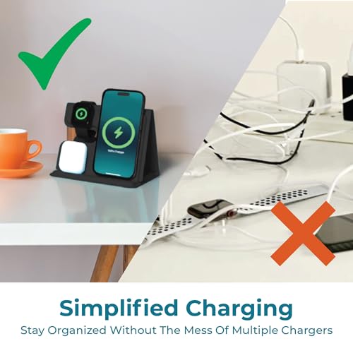 BLACK+DECKER 3 in 1 Charging Station for Apple Multiple Devices, (Black) - color: Black