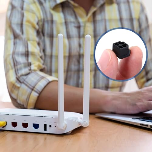 MECCANIXITY Black RJ11 Port Duct Covers Caps, Silicone Anti-Dust Plugs Caps Protector Covers for Computer Digital Socket Printer, Modem, Router, Telephone Jack, Pack of 50 - color: Black