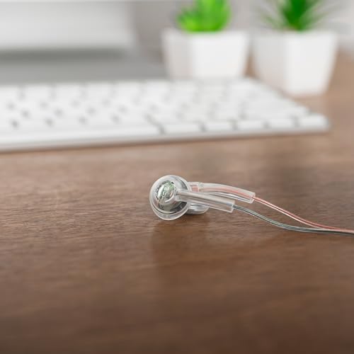 Koss CL3i Clear Transparent in-Ear Bud, Retro Style, in-Line Micrphone and Remote, 3.5mm Wired Plug (Pack of 2) - size: In-Ear Bud (Pack of 2)