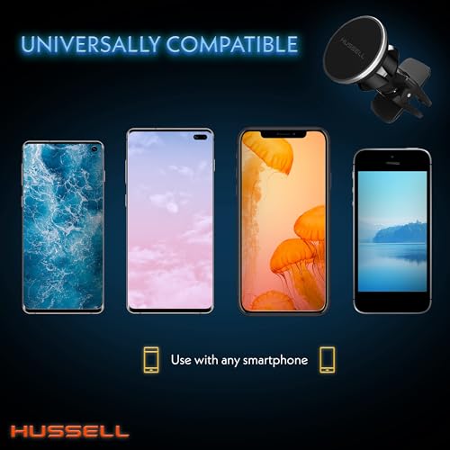 HUSSELL Magnetic Phone Car Mount, Air Vent Phone Mount for Car 360° Adjustable Universal Magnet Phone Holder - Compatible with Any Cell Phone, iPhone Galaxy LG Huawei