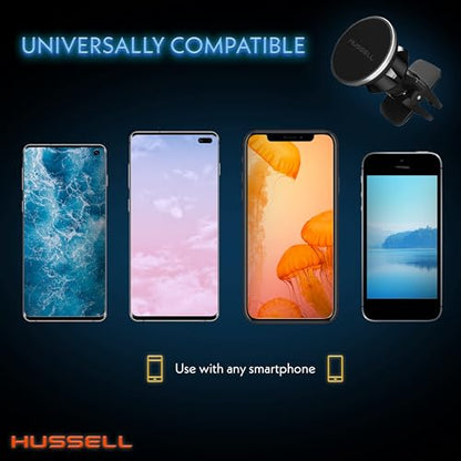 HUSSELL Magnetic Phone Car Mount, Air Vent Phone Mount for Car 360° Adjustable Universal Magnet Phone Holder - Compatible with Any Cell Phone, iPhone Galaxy LG Huawei