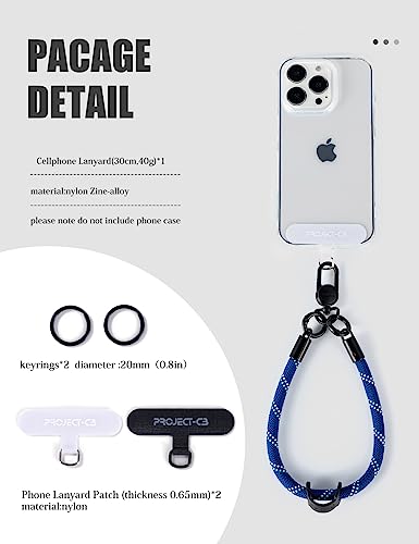 Phone Wrist Strap 1,Tether Tab 2,Phone Wristlet,Lanyard Wrist Strap,Key Holder,KeyChain,KeyRing×2(Blackshadow) - color: Blackshadow