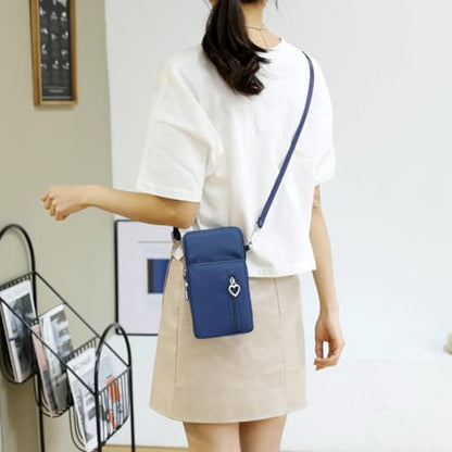 Small Crossbody Bag for Women - Mini Phone Purses with Crossbody Strap and Wallet - Nylon Arm Bag - color: A-darkblue