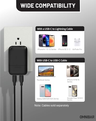 67W Slim Flat USB C Charger, 2-Port GaN PD 3.0 PPS Fast Charger - color: 67W Black