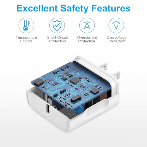 3 Pack iPhone 17 16 15 Charger Fast Charging 10FT - 20W USB C Charger Block - color: White, size: 10FT-3 Pack
