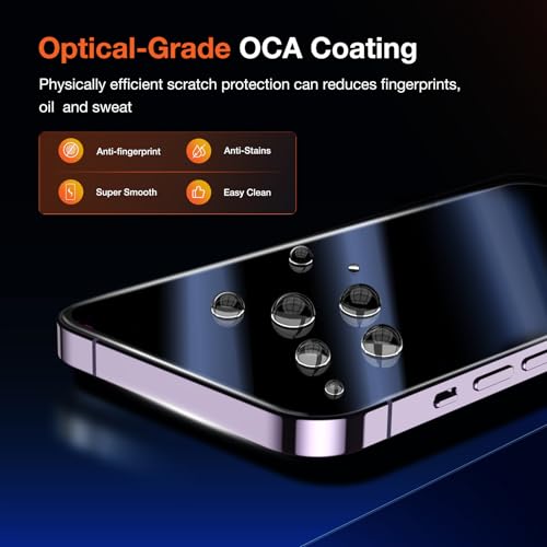 KUZOOM 2Pack Privacy Tempered Glass Screen Protector for iPhone 14 Pro Max - color: Black 14Pro Max