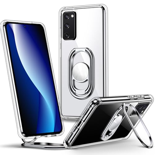 Shields Up for Samsung Galaxy S20 Case with Stand, Galaxy S20 Case Clear with Double Ring Holder [Adjustable & Foldable] Shockproof Protective Cover for Samsung Galaxy S20 - Clear - color: Clear, size: Galaxy S20
