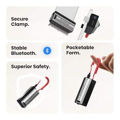 Sharge 22.5W 5000mAh Power Bank with Camera Grip, Built-in Coiled USB-C Cable, Detachable Remote, Handle Holder for iPhone & Android Smartphone
