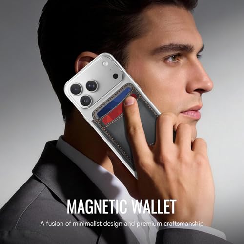 for Magsafe Wallet Magnetic RFID Blocking Card Holders, Black | Strong Magnet Phone Wallet , Compatible with Magsafe Phones and Cases, for iPhone 17/16/15/14/13/12/Pro/Max/Plus Series - color: Black