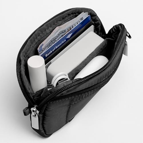 Nekmit Clip and Go Strap for Phone with Wallet Crossbody, Adjustable Phone Lanyard with Detachable Zippered Pouch & Wristlet - color: Black