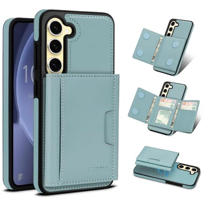 for Samsung Galaxy S23 Wallet Case, 2-in-1 Detachable Magnetic Wallet Case, Card Holder RFID Blocking, Fashionable Faux Leather Card Slot & Folding Design (Blue) - color: Blue, size: Samsung Galaxy S23