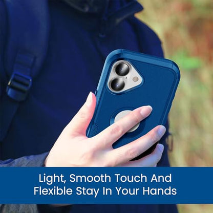 MXX for iPhone 17 Case, Heavy Duty 3 in 1 Wing Design Protective Cover with MagSafe, Phone Case 2025 (Navy Blue) - color: Navy Blue, size: iPhone 17