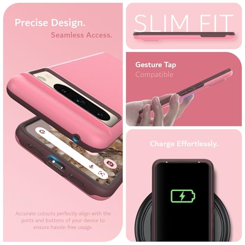 TUDIA MergeGrip [Magsafe Compatible] Designed for Google Pixel 8 Pro Case (2023) - Dual Layer [Military Grade] Shockproof Slim Rugged Tough Heavy Duty Phone Cases - Smokey Pink - color: Smokey Pink, size: Magnetic Pixel 8 Pro