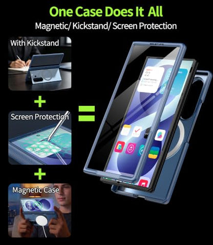 Cozycase for Samsung Galaxy Z Fold 8 Ultra /Z Fold 7 Case with Kickstand - color: Blue