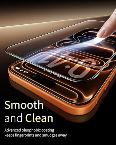 for iPhone 17 Pro Max Screen Protector, 3 Pack, Military Grade Shatterproof, [Full Coverage] [Scratch Resistant] 9H+ Hardness Tempered-Glass Film, HD Clear, 6.9 inch