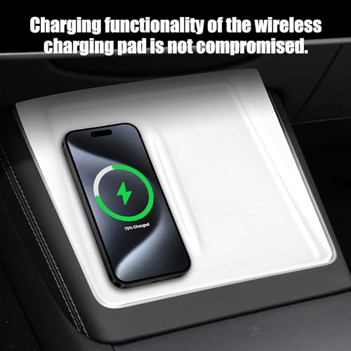 Frani Wireless Charging Pad Cover for Tesla Model Y Juniper/YL - color: White, size: Model Y Juniper 2025-2026