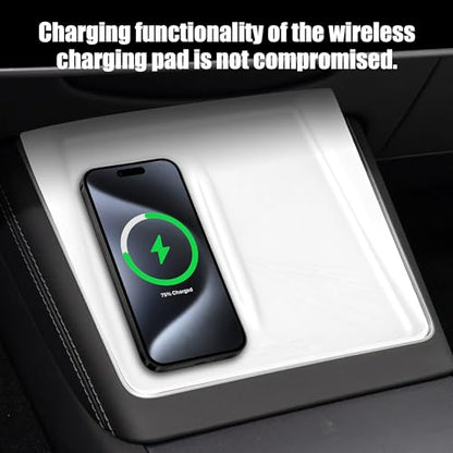 Frani Wireless Charging Pad Cover for Tesla Model Y Juniper/YL - color: White, size: Model Y Juniper 2025-2026