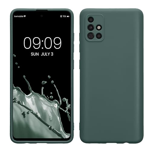 kwmobile Case Compatible with Samsung Galaxy A51 Case - Protective Slim TPU Phone Cover - Soft Matte Finish - Blue Green - color: blue green, size: Galaxy A51
