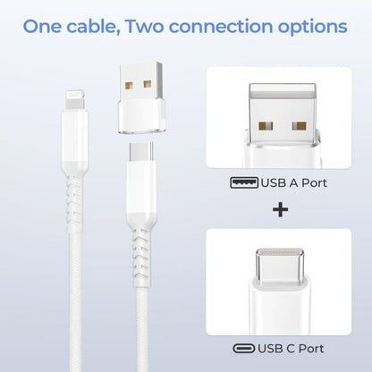 Elebase USB C to Lightning Charger Cable 3.3FT with USB Adapter - color: Straight-White, size: 3.3 FT