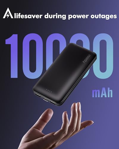 Miady 2-Pack Portable Charger, Slim 10000mAh Power Bank Travel Battery Pack - color: White+Black