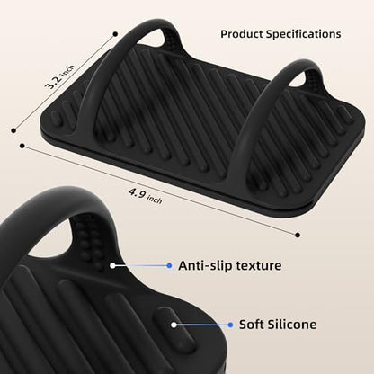 ELETIUO Universal Silicone Laptop Charger Holder,Under Desk Power Brick Mount Organizer for Charging Brick & Cables,Flexible Non-Slip Power Bricks Mount,Secure Supply Holder for Laptop Charger,Black - color: Black
