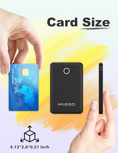 miisso 6000mah Ultra Slim Power Bank, Card Size, Deep Black - color: Deep Black