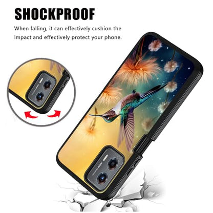 for Moto G 5G 2024/Moto G Play 5G 2024 Case, Military Grade Heavy Duty [3-Layer] Dustproof Shockproof Full-Body Protective Case for Motorola Moto G 5G 2024, Hummingbird Dandelion - color: Hummingbird Dandelion