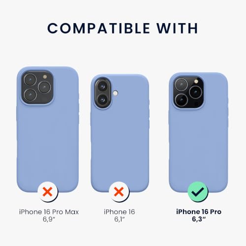 kwmobile Case Compatible with Apple iPhone 16 Pro Case - TPU Silicone Phone Cover with Soft Finish - Lavender Blue - color: Lavender Blue, size: iPhone 16 Pro